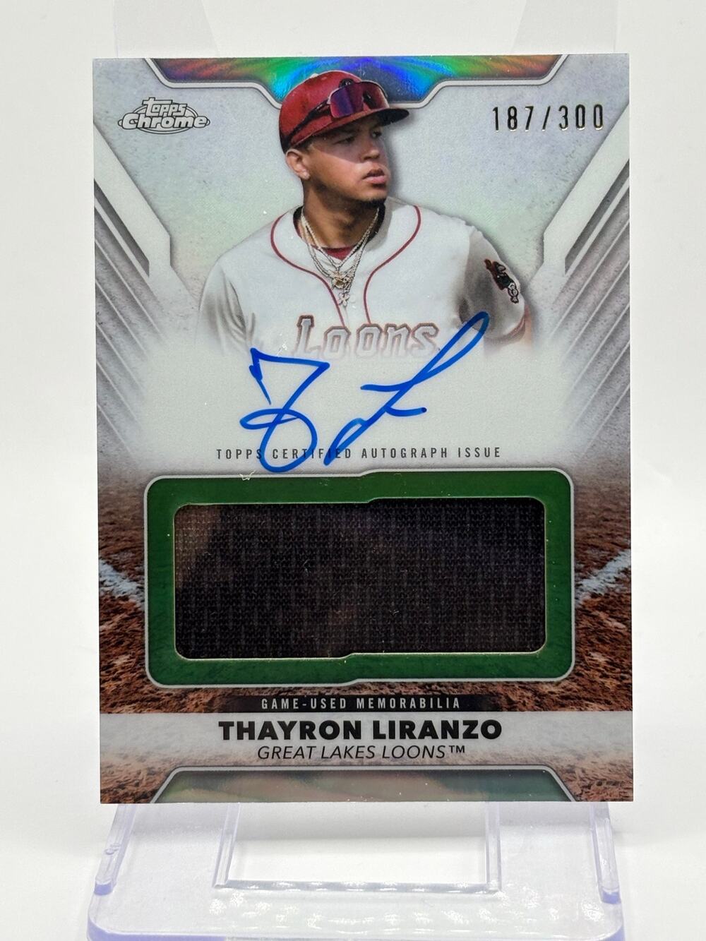 2025 Topps Pro Debut Thayron Liranzo Jumbo Jersey Relic Auto 187/300 SP Tigers